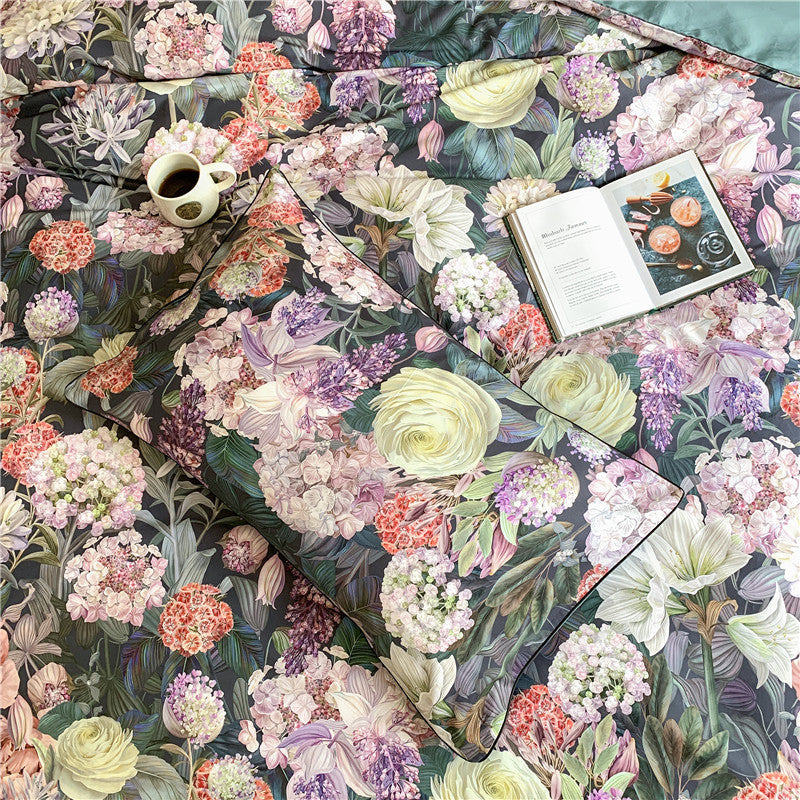 Flower Garden Duvet Cover Set (Egyptian Cotton) - 4 Piece Set *Price Drop Event Product*