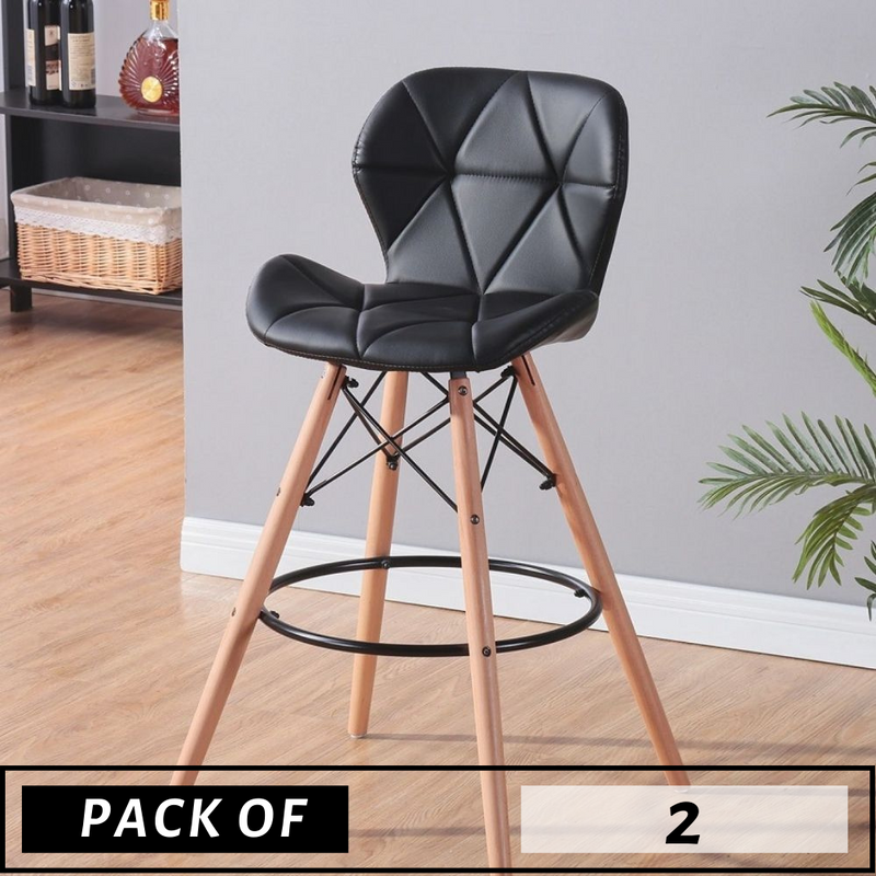 PACK OF 2 BUTTERFLY LEATHER STOOLS