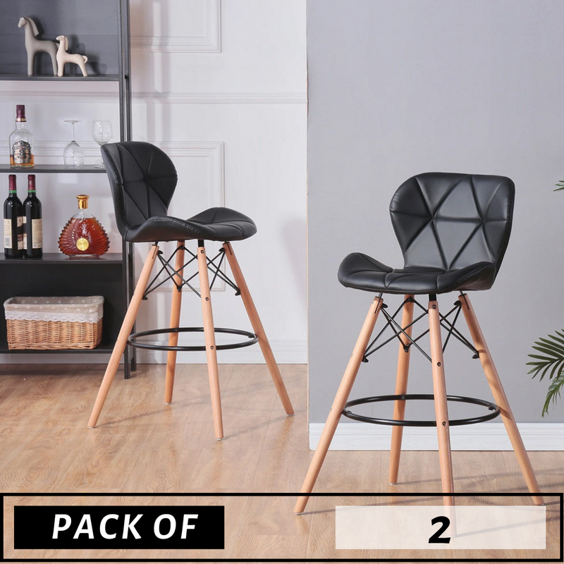 PACK OF 2 BUTTERFLY LEATHER STOOLS