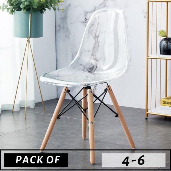 PACK OF 4/6 DSW TRANSPARENT CHAIRS