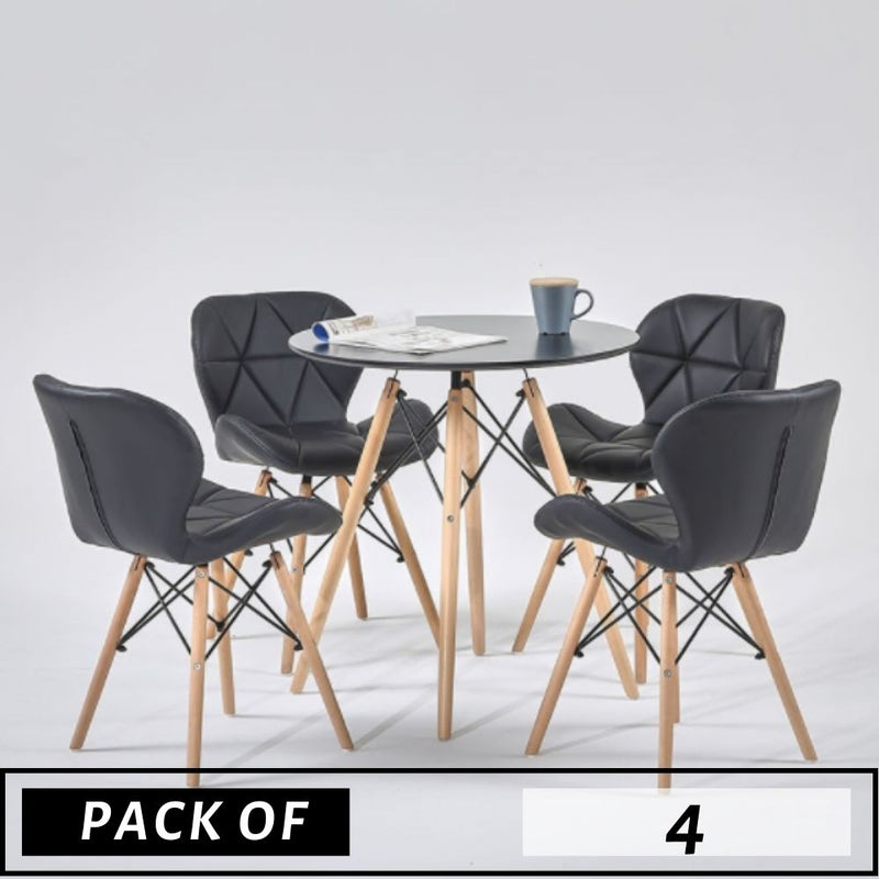 PACK OF 4 BUTTERFLY LEATHER CHAIRS