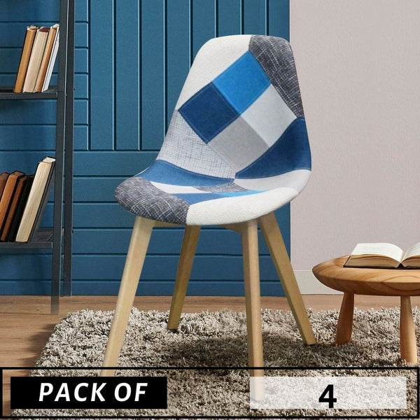 PACK OF 4 NORDIC PATCHWORK CHAIRS
