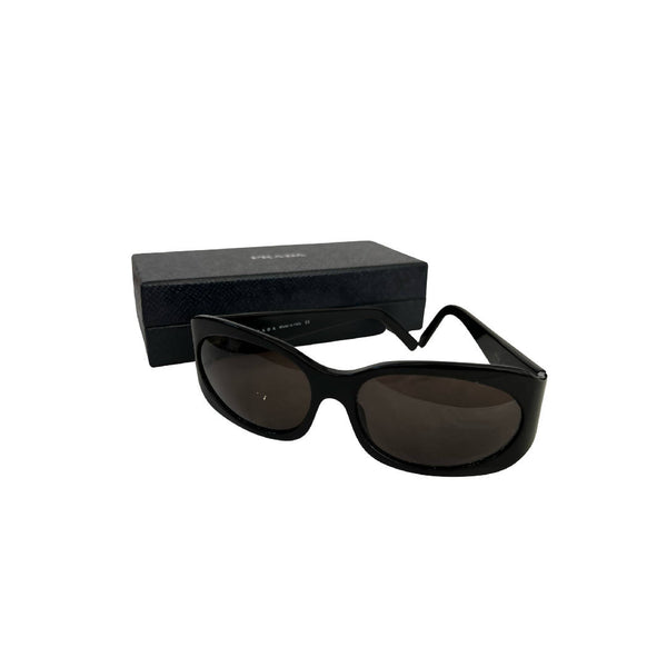 Vintage Prada Black Sunglasses with Logo and Box