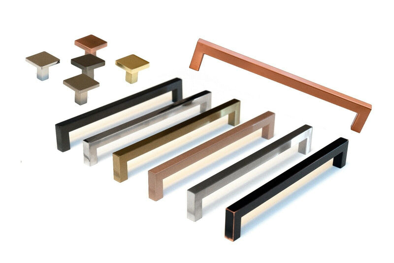 Rose Gold Square Bar Pull Cabinet Handle - Sizes 4" to 24" - (1/2" Thickness) (SALE DISCOUNT 20% OFF IN ALL OUR PRODUCTS)