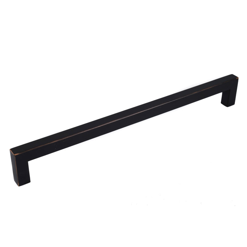 Oil Rubbed Bronze Square Bar Pull Cabinet Handle - Sizes 4" - 24" - (1/2" Thickness)
