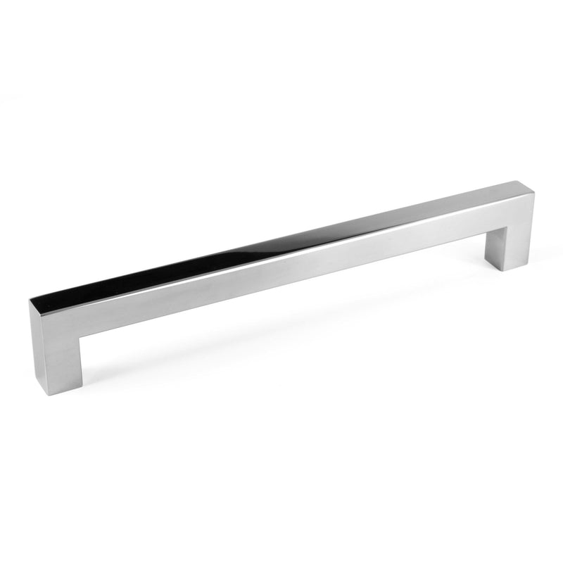 Glossy Square Bar Pull Cabinet Handle - Sizes 4" to 24" - (5/8" Thickness)