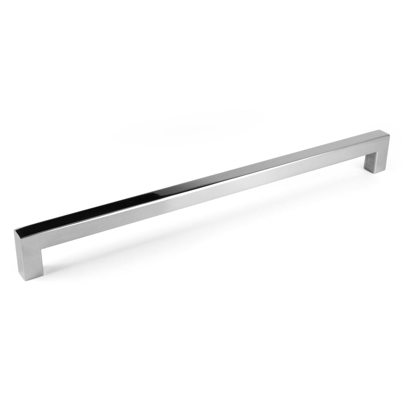Glossy Square Bar Pull Cabinet Handle - Sizes 4" to 24" - (5/8" Thickness)
