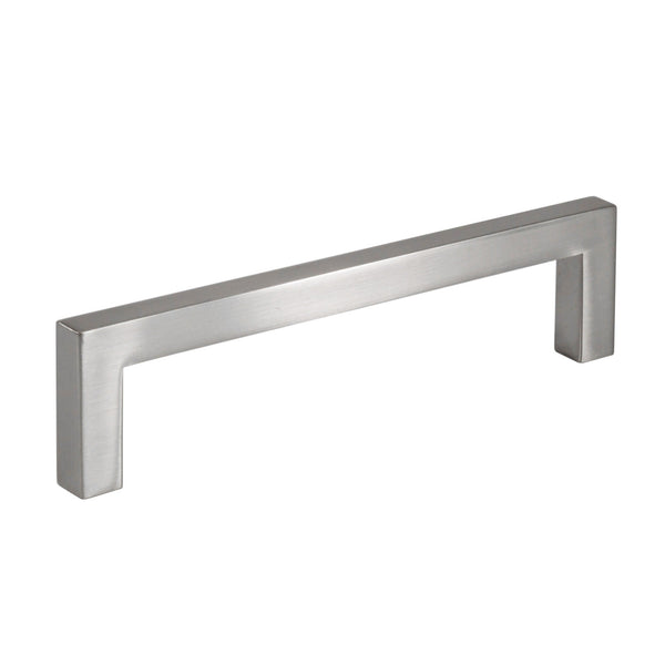 Brushed Nickel Zinc Square Bar Pull Cabinet Handle - Sizes 5" to 12.5" - (3/8" Thickness)