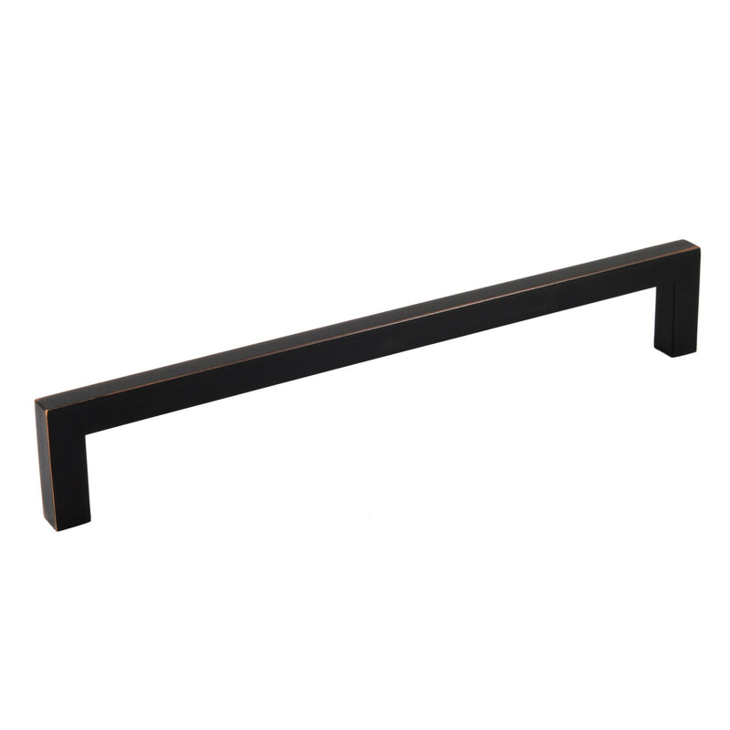 Oil Rubbed Bronze Zinc Square Bar Pull Cabinet Handle - Sizes 5" to 12.5" - (3/8" Thickness)