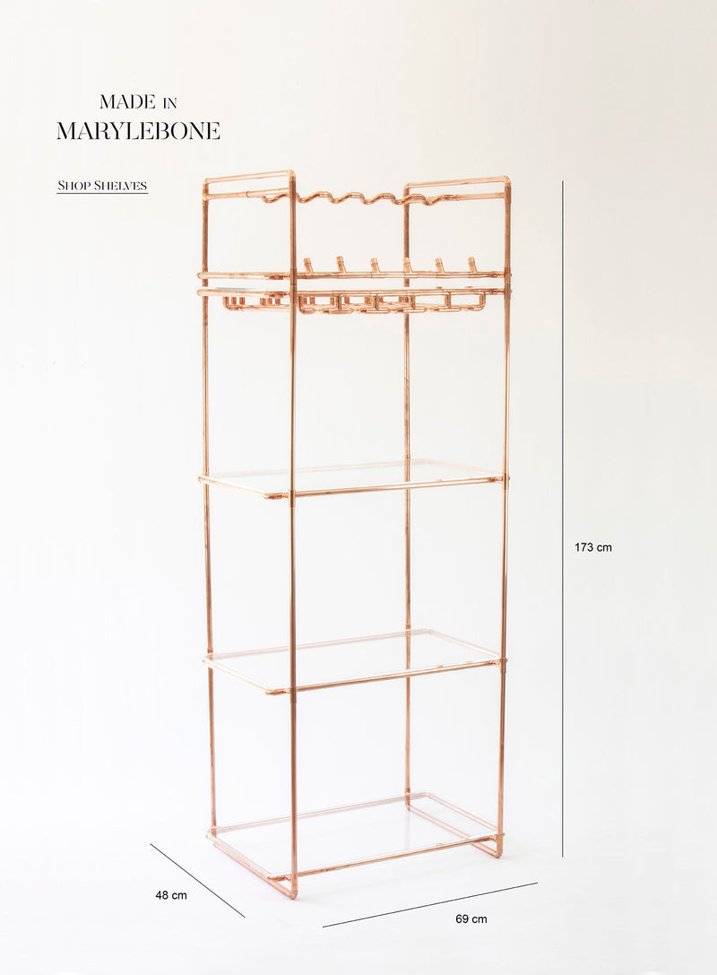 Cameron: Handmade Shelving Unit With Wine Rack And Glass Rack Display