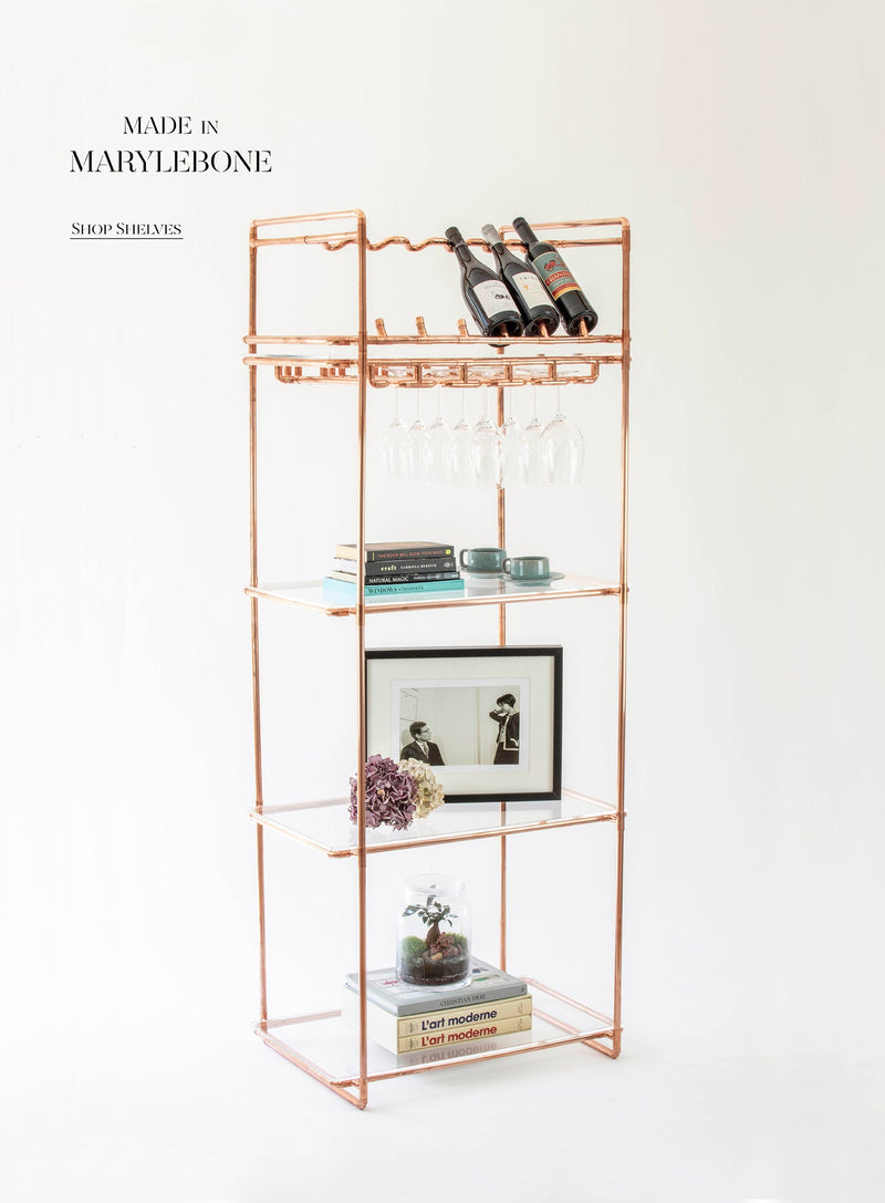 Cameron: Handmade Shelving Unit With Wine Rack And Glass Rack Display