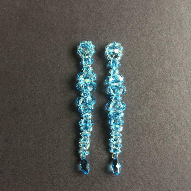 Beautiful handcrafted Swarovski crystal blue earrings