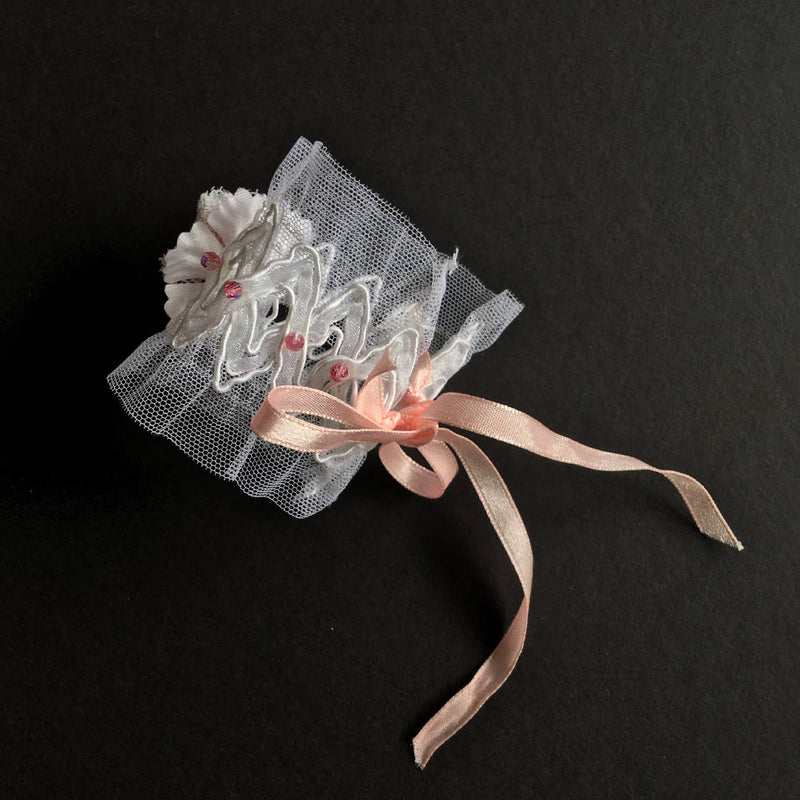 Handcrafted Pink flower lace bracelet