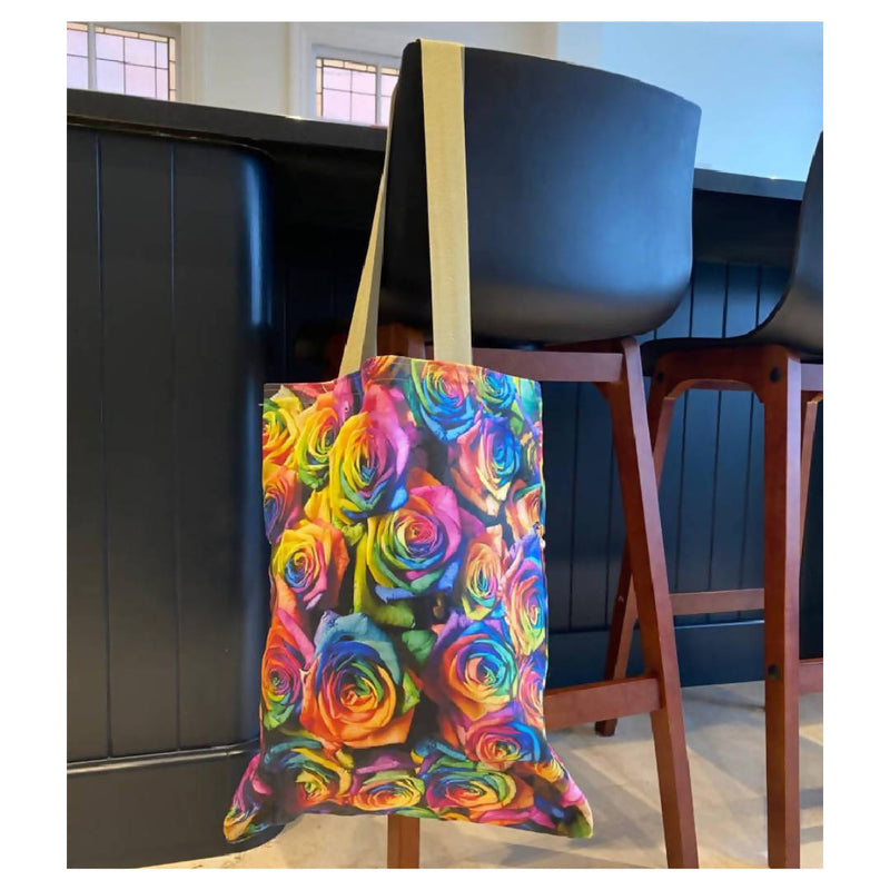 Rainbow Roses Tote Bag