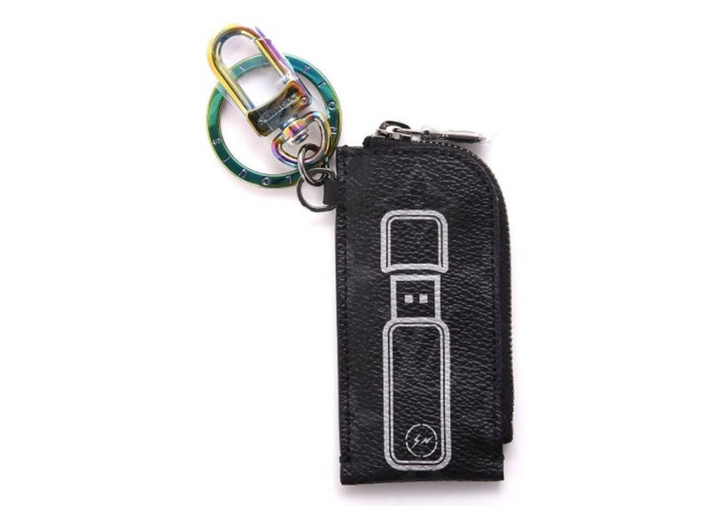 Louis Vuitton x fragment Key Pouch Flash Drive Monogram Eclipse Black/Grey in Canvas with Silver-tone/Iridescent