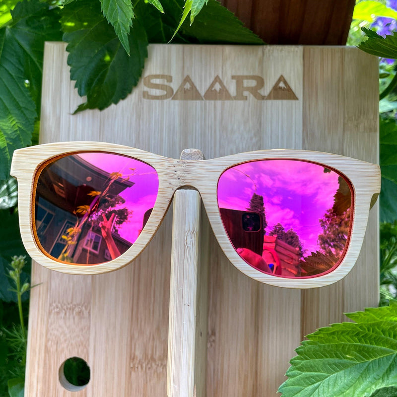 Tropical Paradise- All Wood Pink/Gold Polarized SAARA Shades