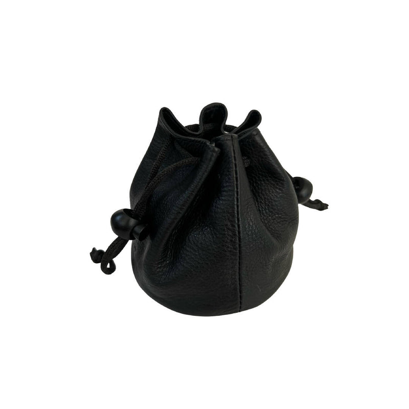 Black Soft Leather Mini Vanity Airpods Pouch Bag