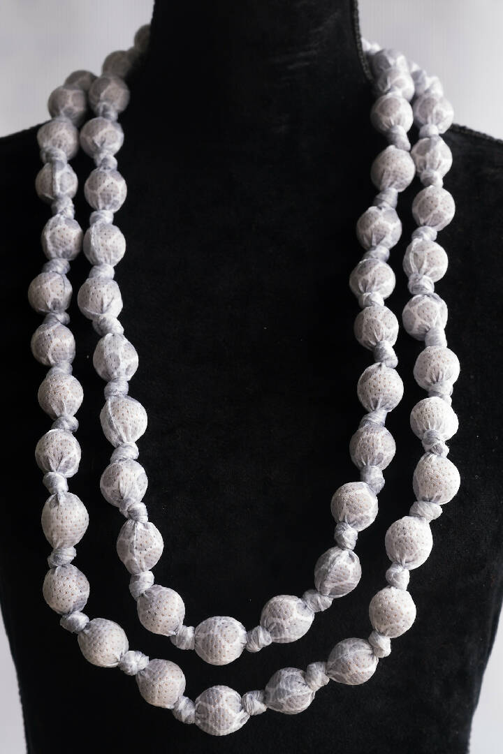 Bold & Beautiful, Silky Fabric-Wrapped Bead Necklace