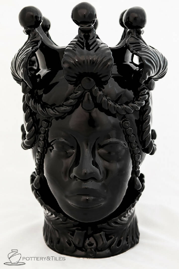 Lady head vase " Testa di Moro" White