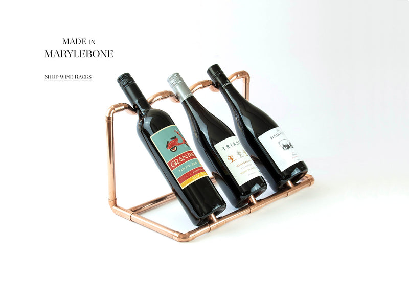 Charlie: Handmade Wine Rack Organiser In Copper