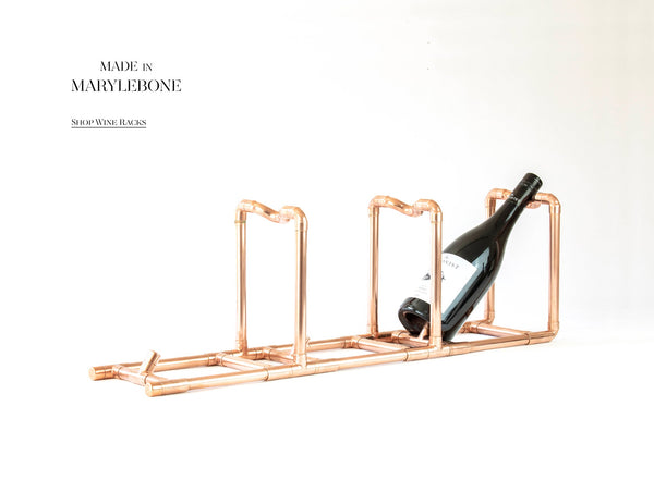 John: Handmade Wine Rack Display In Copper