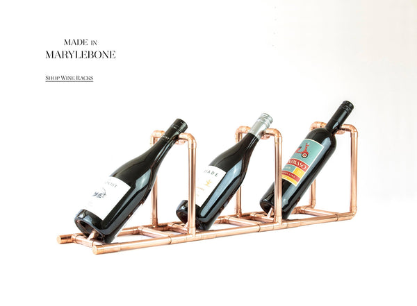 John: Handmade Wine Rack Display In Copper