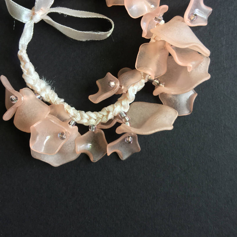 Handcrafted pink petals bracelet