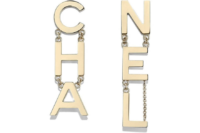 Chanel Letter Earrings in Gold