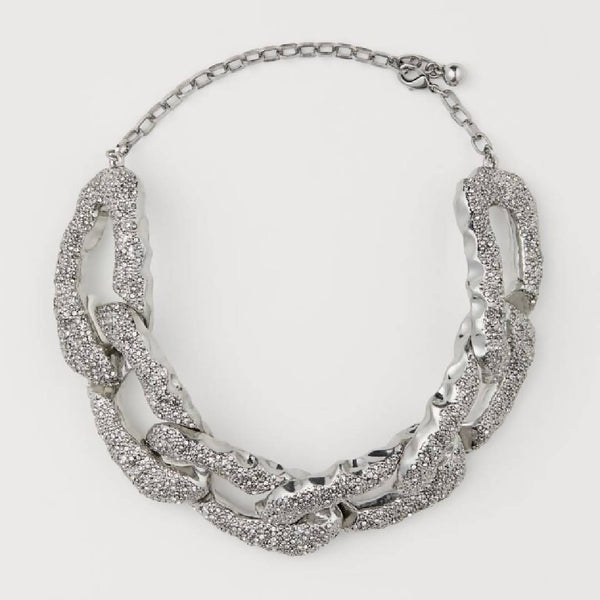 H&M Limited Edition Conscious Collection Statement Rhinestone-Decorated Necklace worn by Crown Princess Victoria