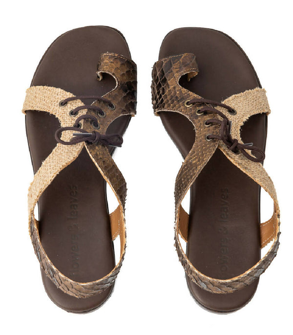 Coffee Burlap Sandals Limited Edition