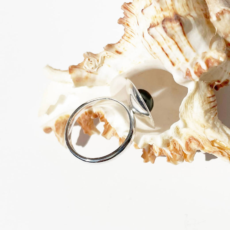 Pearl and Silver Cocktail Ring
