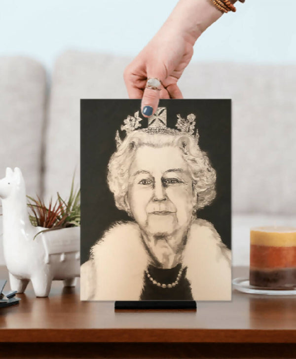 “Her Majesty” - Original Watercolor Painting Glass Print