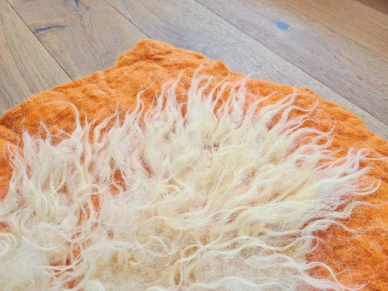 Orange sheep rug