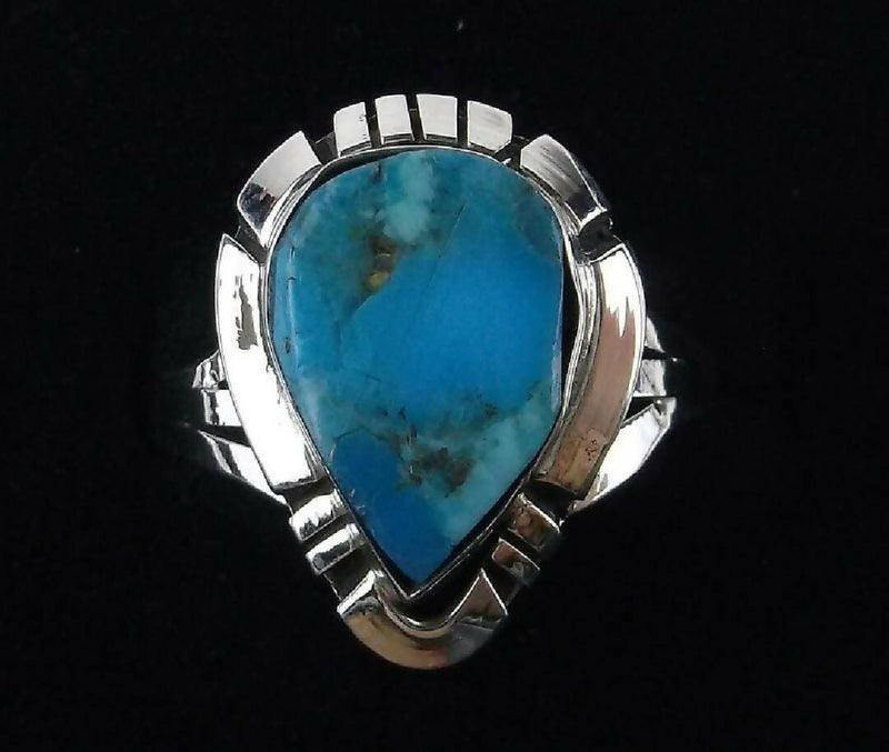 Navajo Calvin Spencer Sterling Silver Turquoise Ring