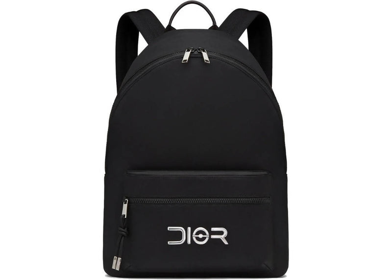 Dior x Sorayama Backpack Nylon Black in Nylon/Calfskin with Silver-tone