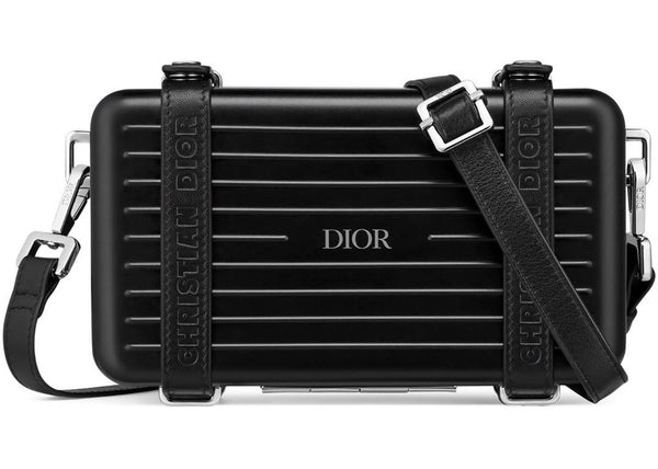 Dior x RIMOWA Personal Clutch On Strap Aluminium Black in Aluminium/Grained Calfskin with Silver-tone