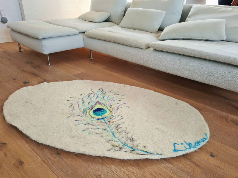 Peacock art rug