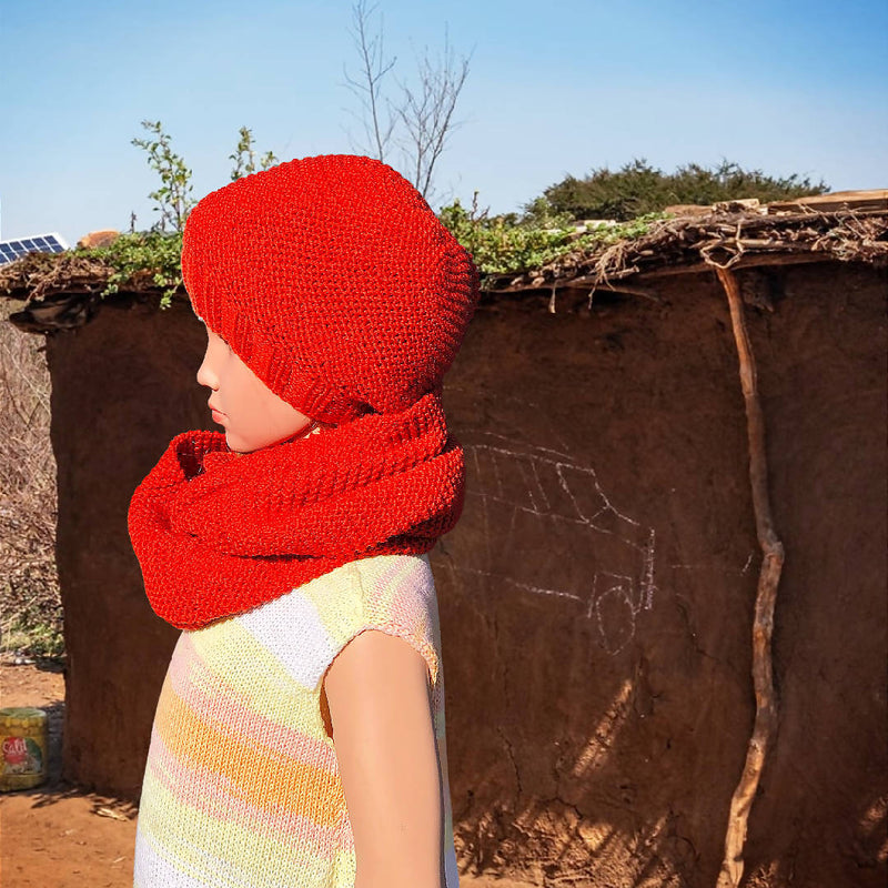 Knitted Beret & Snood for Kids