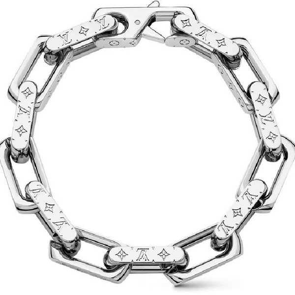 Louis Vuitton Monogram Signet Ring Palladium Metal. Size M