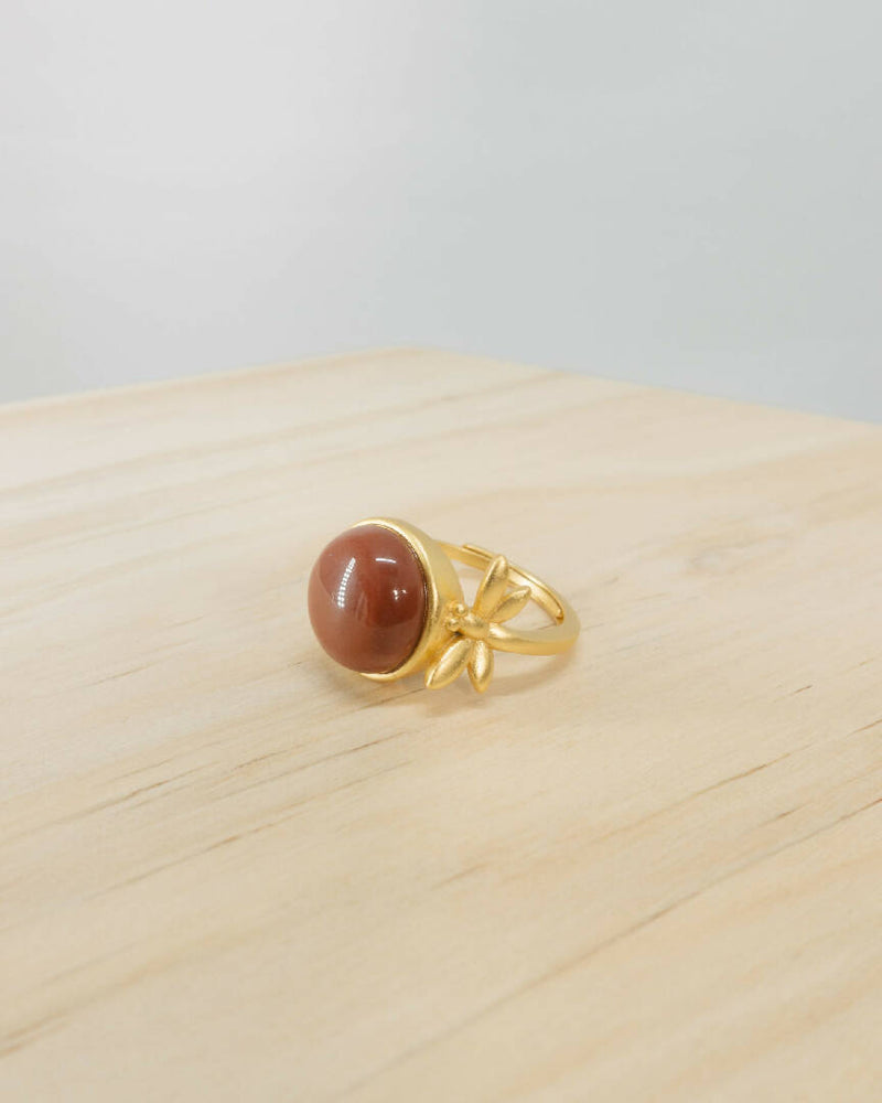 Red Agate Dragonfly Ring