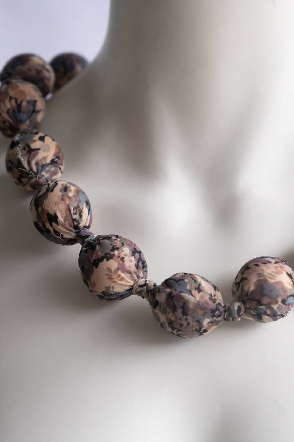 Bold & Beautiful, Fabric-Wrapped Bead Necklace