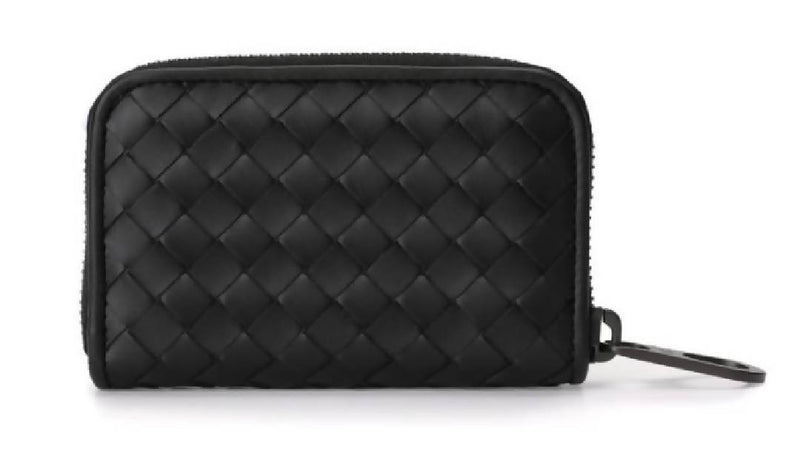 Bottega Veneta Intrecciato Leather Coin Purse Black