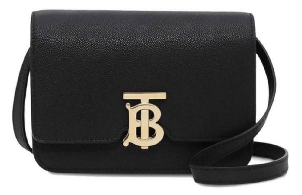 Burberry Small Grainy Leather TB Bag Black