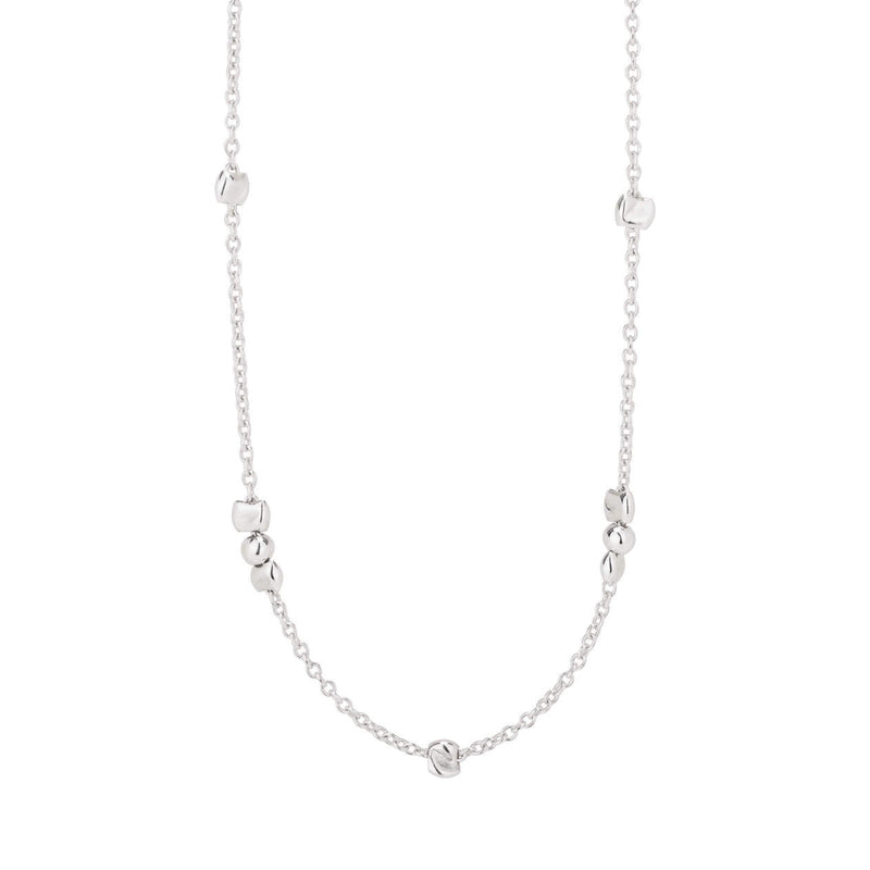 Beaded Chain Necklace Sterling Silver