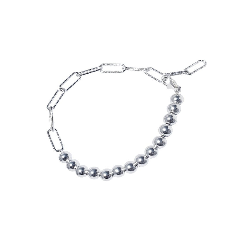 Bead Link Bracelet Sterling Silver