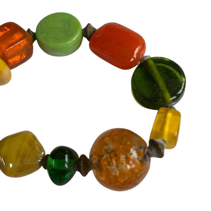Multicoloured geometric shaped Glass Beads Bracelet