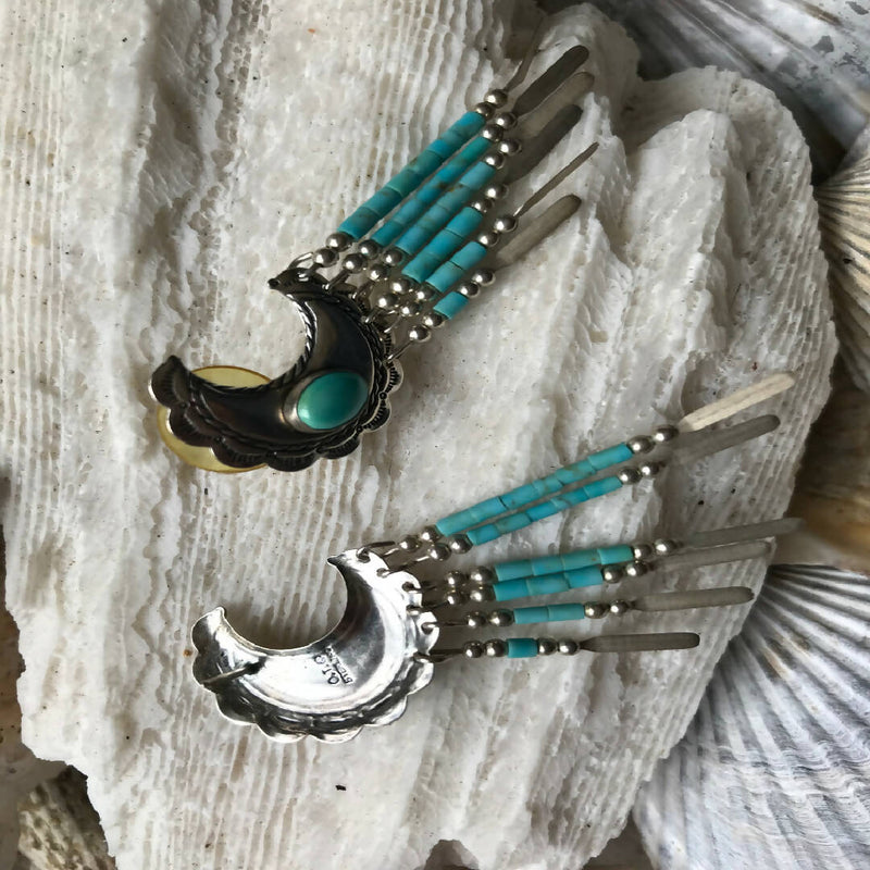 Vintage Native American Turquoise & Liquid Silver Jewelry