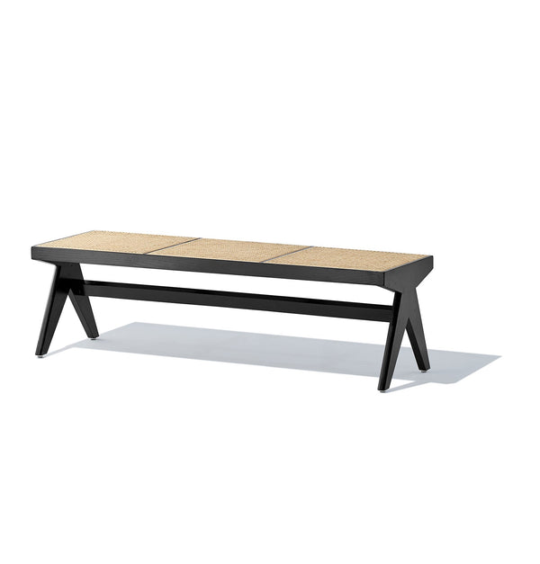 Célia Bench - Black & Natural Rattan