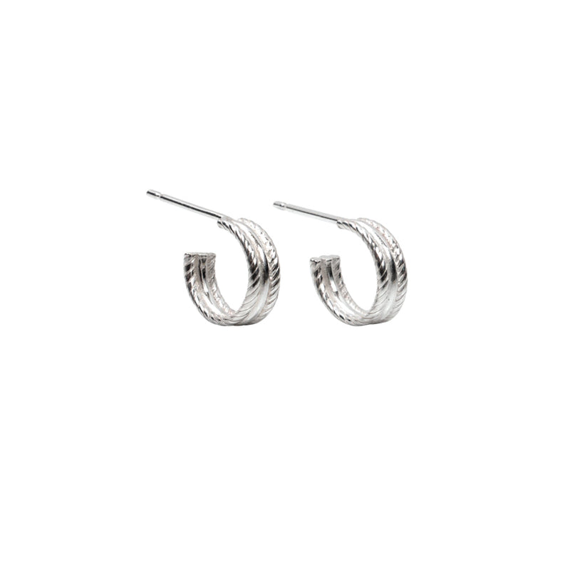 Rope Hoop Earrings Sterling Silver