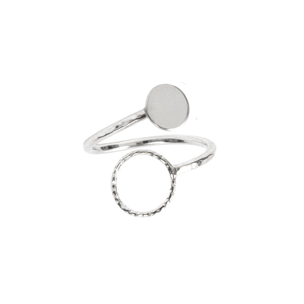 Circle and Disc Ring Sterling Silver